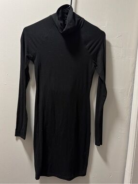 Forever 21 Black Long Sleeve Turtleneck Dress